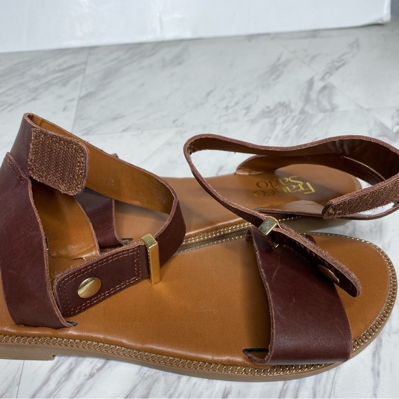 Franco Sarto Kimbra Brown Leather Ankle Strap Sandal 6 1/2 M - Picture 8 of 14